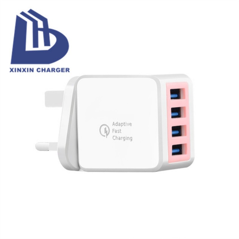 EU/US/UK Plug 2.1A 4 Port USB Wall Charger AC Travel Charder Adapter kaasaskantav laadija 18W 3.0 kiire laadija